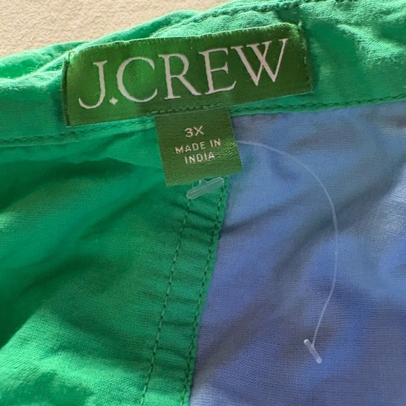J. Crew Vibrant Green and Soft Blue Shirt - Picture 3 of 4